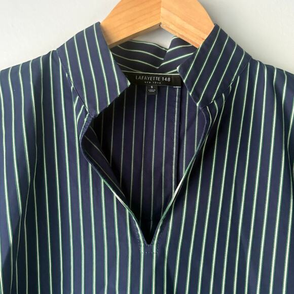Lafayette 148 New York Plus Hawkins Striped Pullover Blouse Size Small - Picture 7 of 8